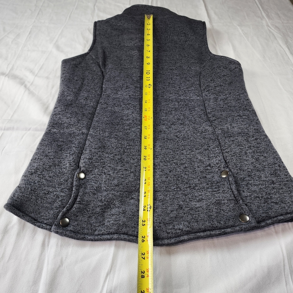 Marleylilly Women Gray  Quilted HHL Monogrammed Vest Size S - Picture 13 of 16